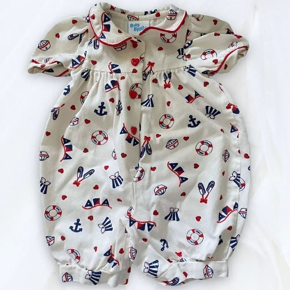 Vintage Oshkosh Baby B’gosh Nautical Bubble Romper